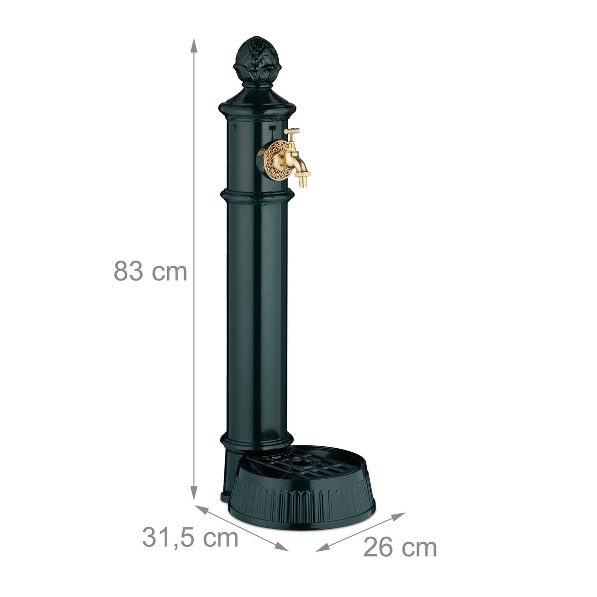 Antique Column Fountain with Tap & Basin – 83 cm