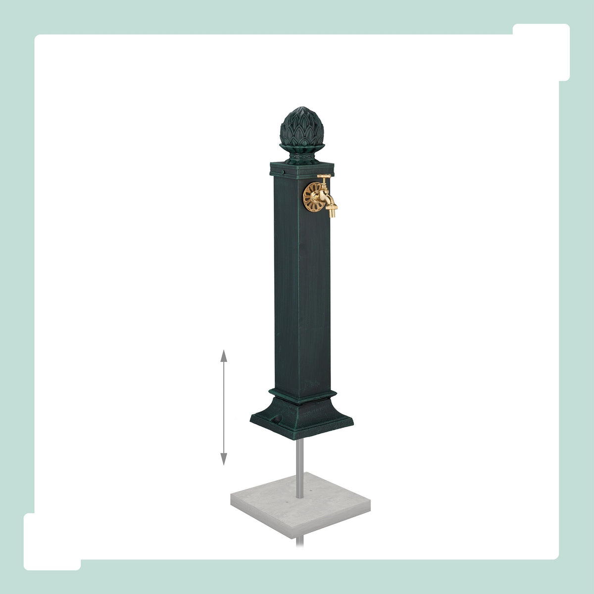 Antique Garden Fountain with Golden Tap, 80 cm