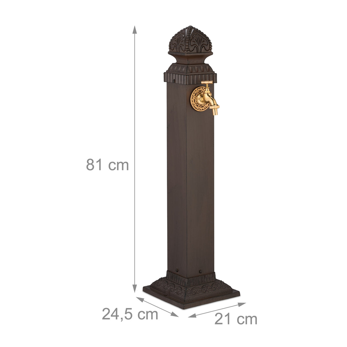 Antique Metal Garden Fountain with Tap, 81 cm