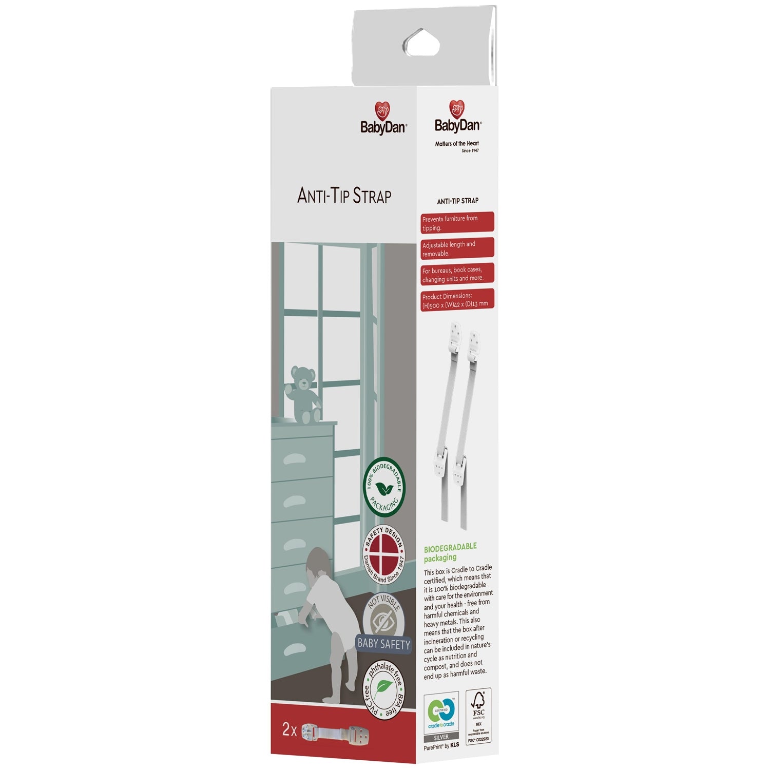 Anti-tip furniture strap