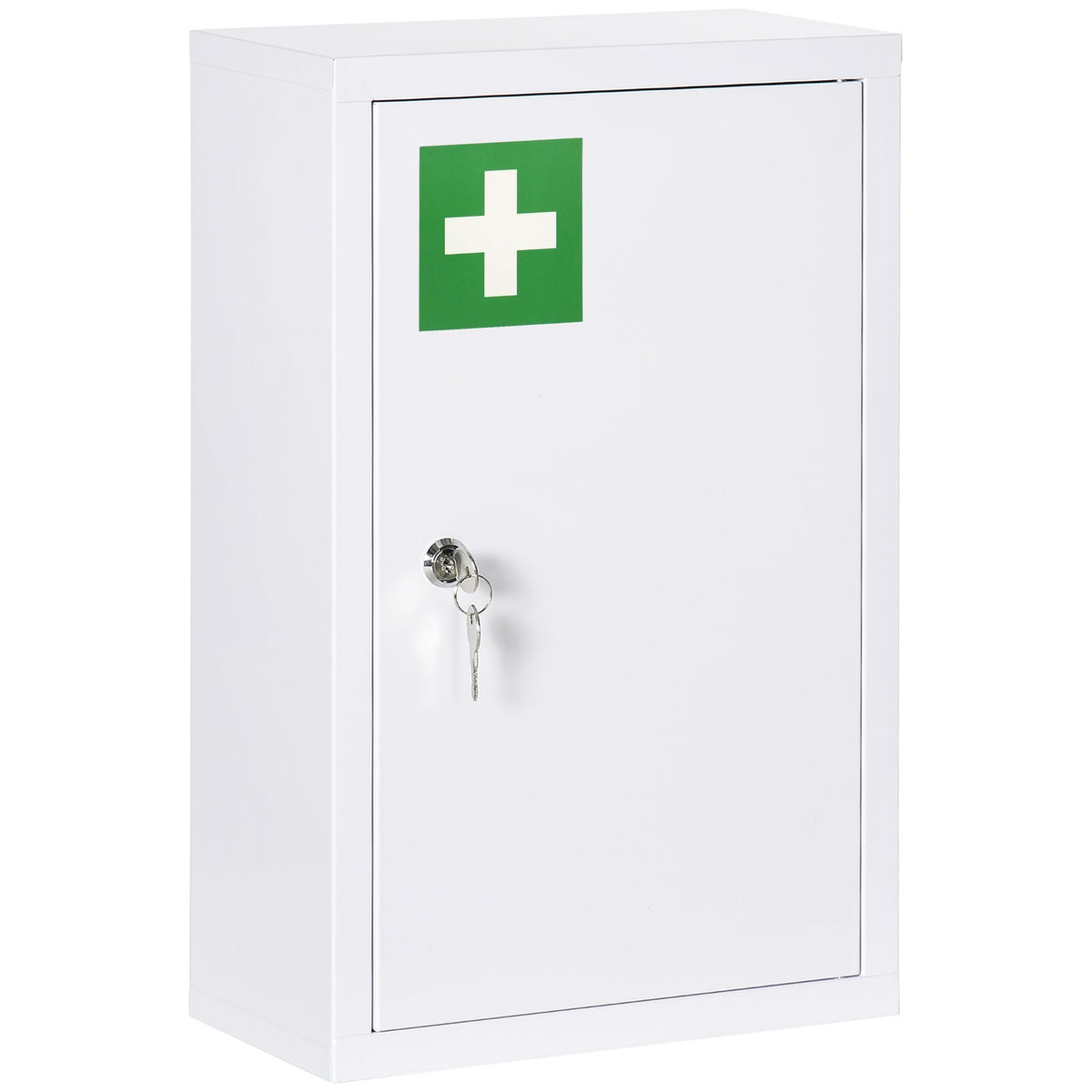 Apothecary Cabinet Medicine Cabinet Lockable Medicine Cabinet With 3 Layers And 2 Keys, Steel, White, 30 X 14 X 46 Cm
