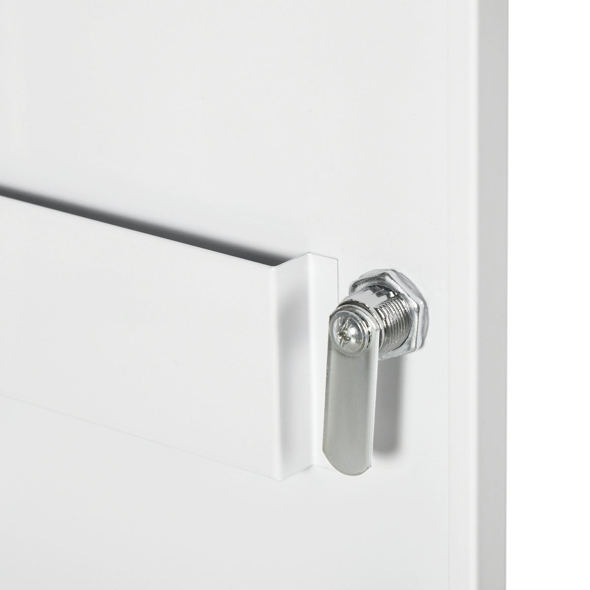 Apothecary Cabinet Wall Mounted Lockable 2 Keys Steel White 40X15X53.5Cm