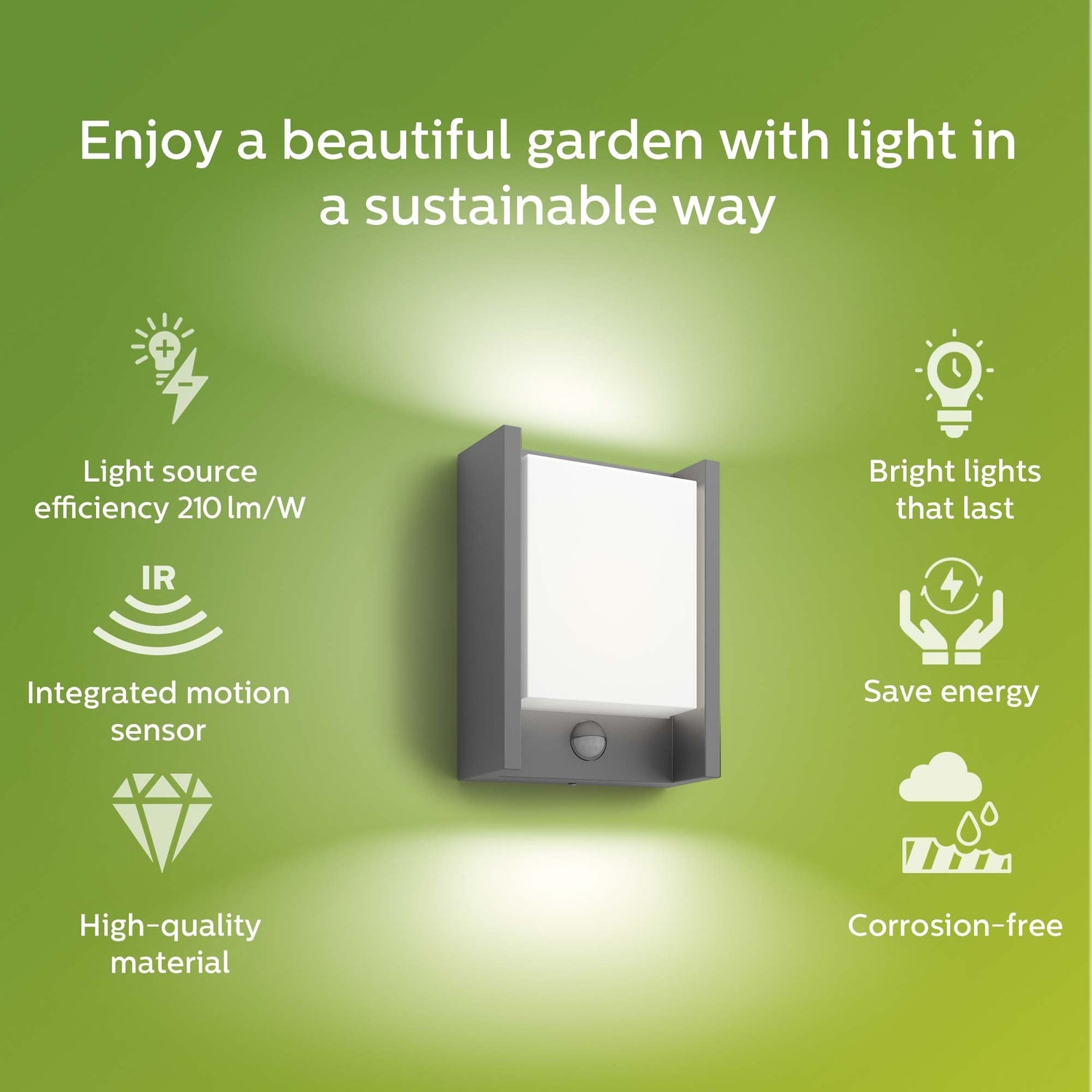 Arbor Wall Lamp Sensor Ultra Efficient LED 3.8W 800lm Anthracite
