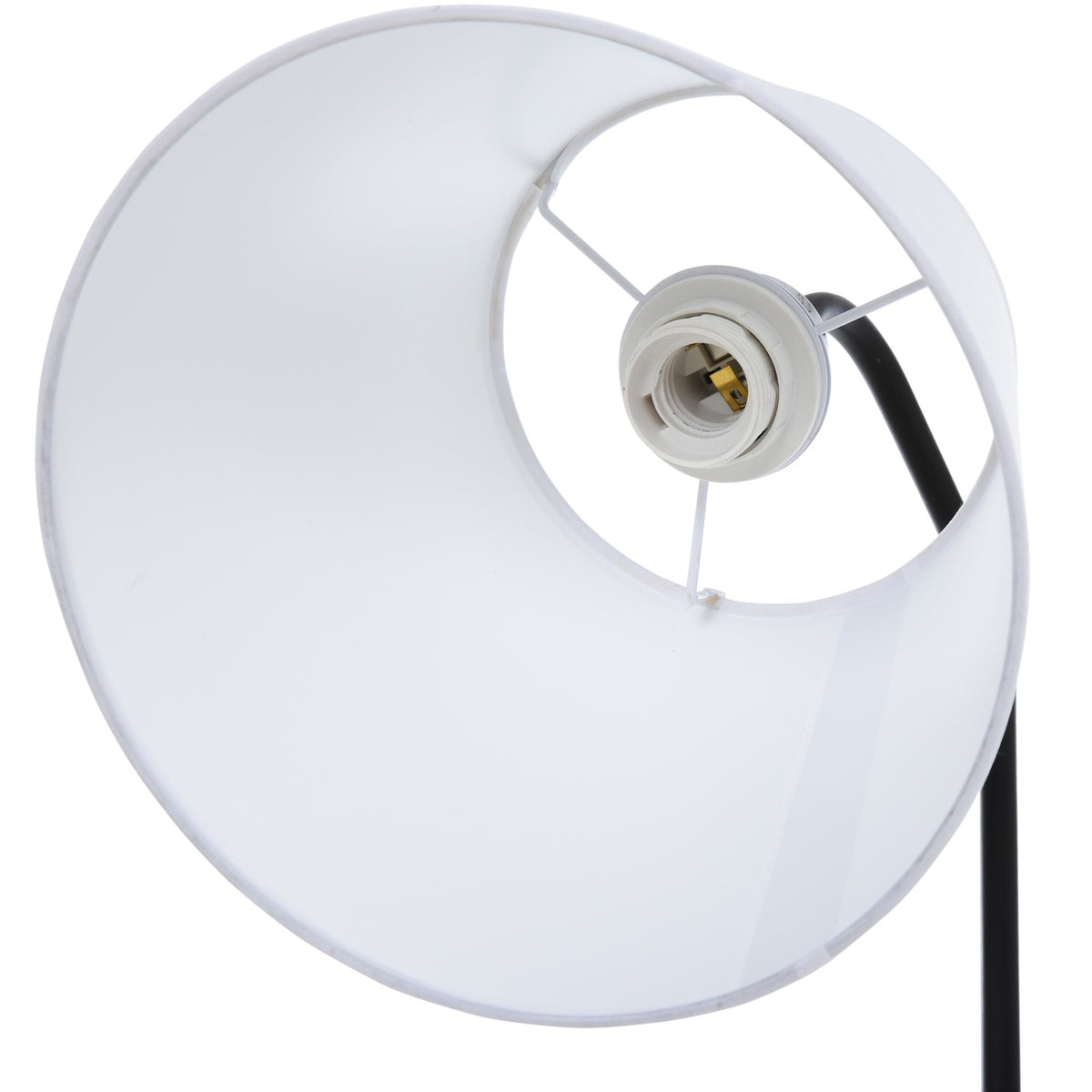 Arc Lamp For Living Room Floor Lamp With Wooden Table In Scandinavian Style, Steel, White, 42X42X144Cm