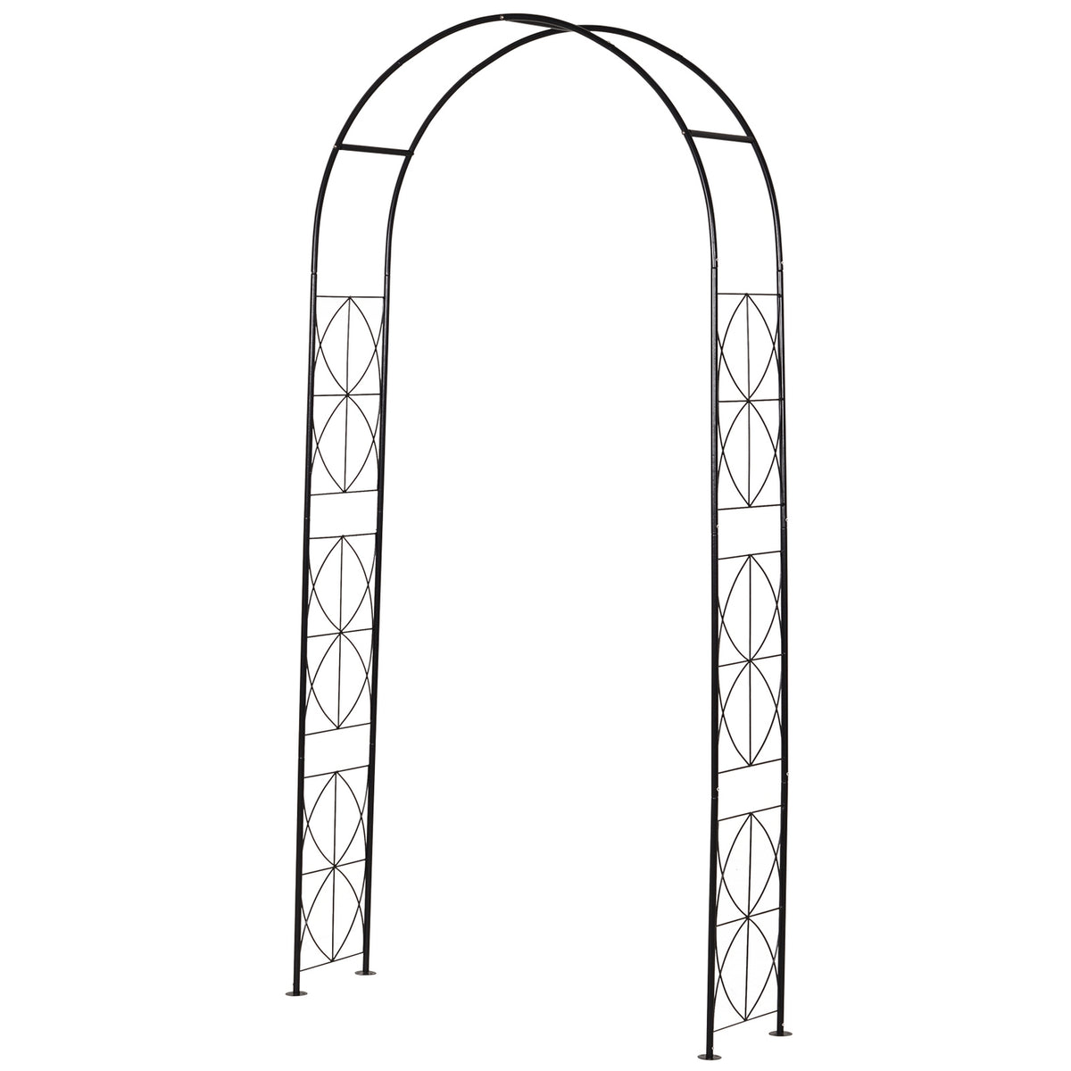 Archway Trellis Plant Arch Trellis Garden Arch Roof Metal Black 114 X 30 X 230 Cm