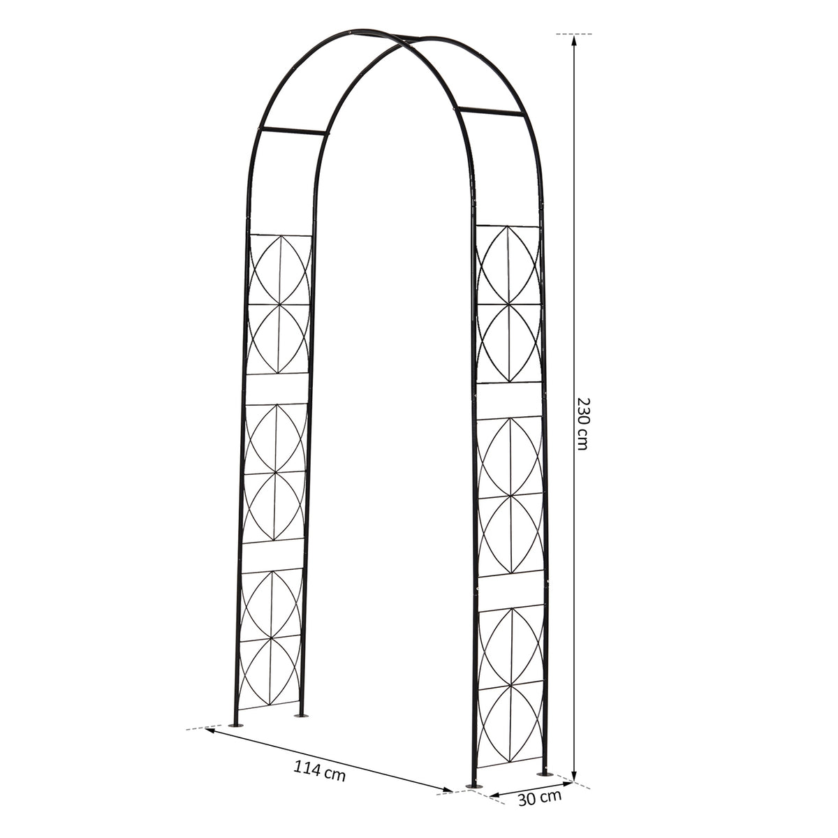 Archway Trellis Plant Arch Trellis Garden Arch Roof Metal Black 114 X 30 X 230 Cm