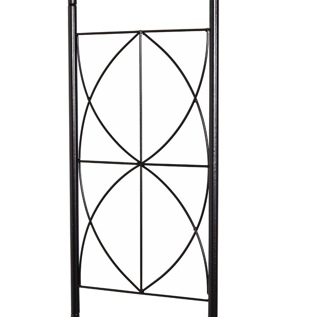 Archway Trellis Plant Arch Trellis Garden Arch Roof Metal Black 114 X 30 X 230 Cm