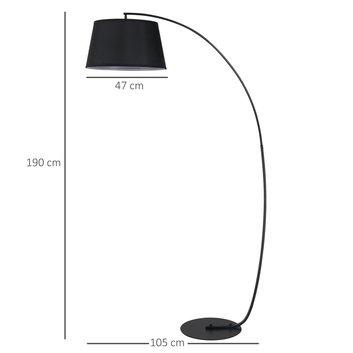 Arc lamp floor lamp Arc - Modern arc lamp made of metal - Floor lamp metal linen black