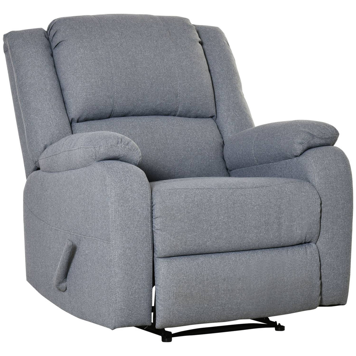 Armchair, Relaxation Chair, Tv Armchair With Reclining Function, Side Pocket, Linen-Like Polyester, Gray, 90 X 96 X 98 Cm