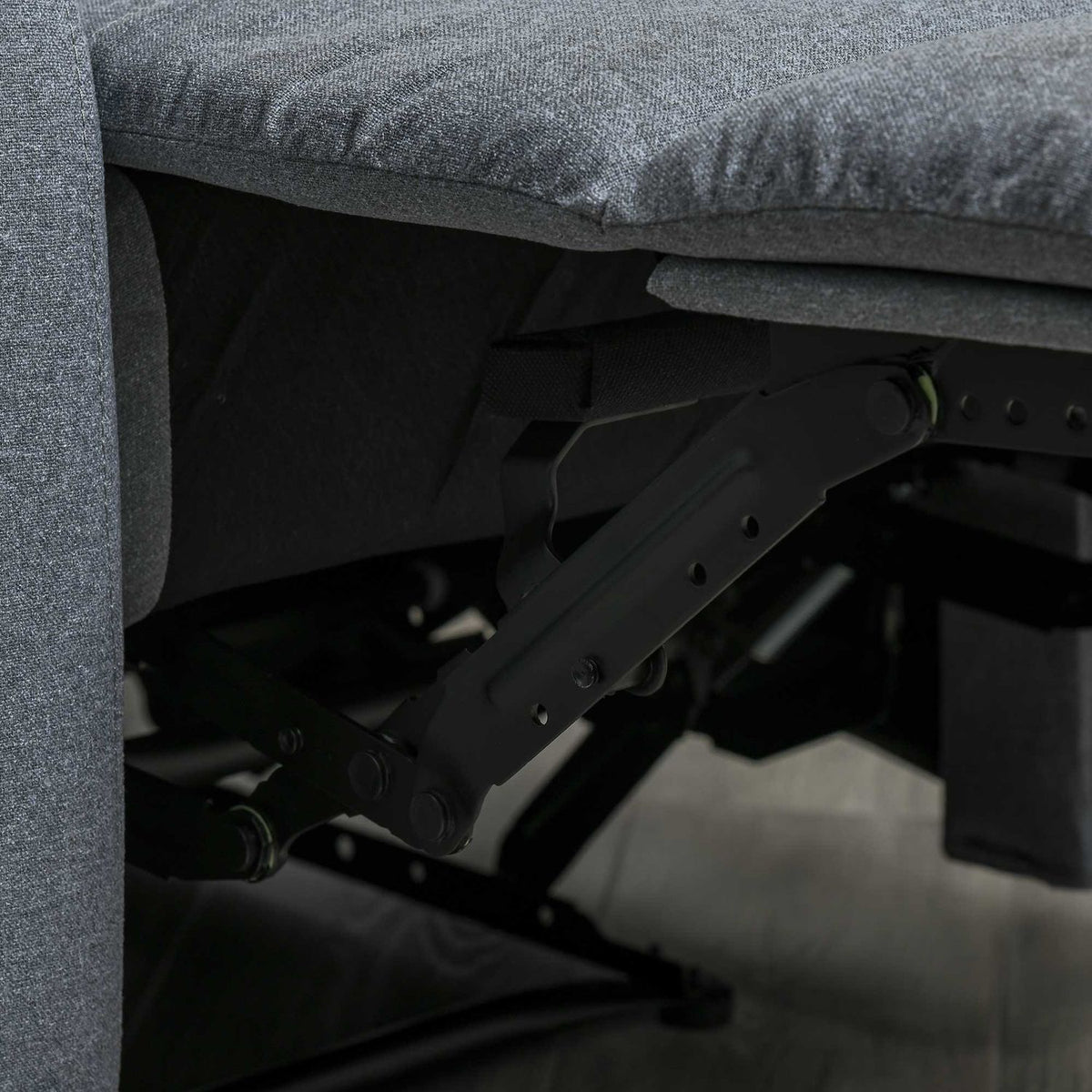 Armchair, Relaxation Chair, Tv Armchair With Reclining Function, Side Pocket, Linen-Like Polyester, Gray, 90 X 96 X 98 Cm