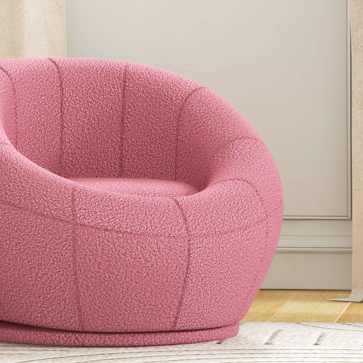 Armchair Rotatable Lounge Chair Single Chair Plush Chair Maximum Load 120 Kg Pink