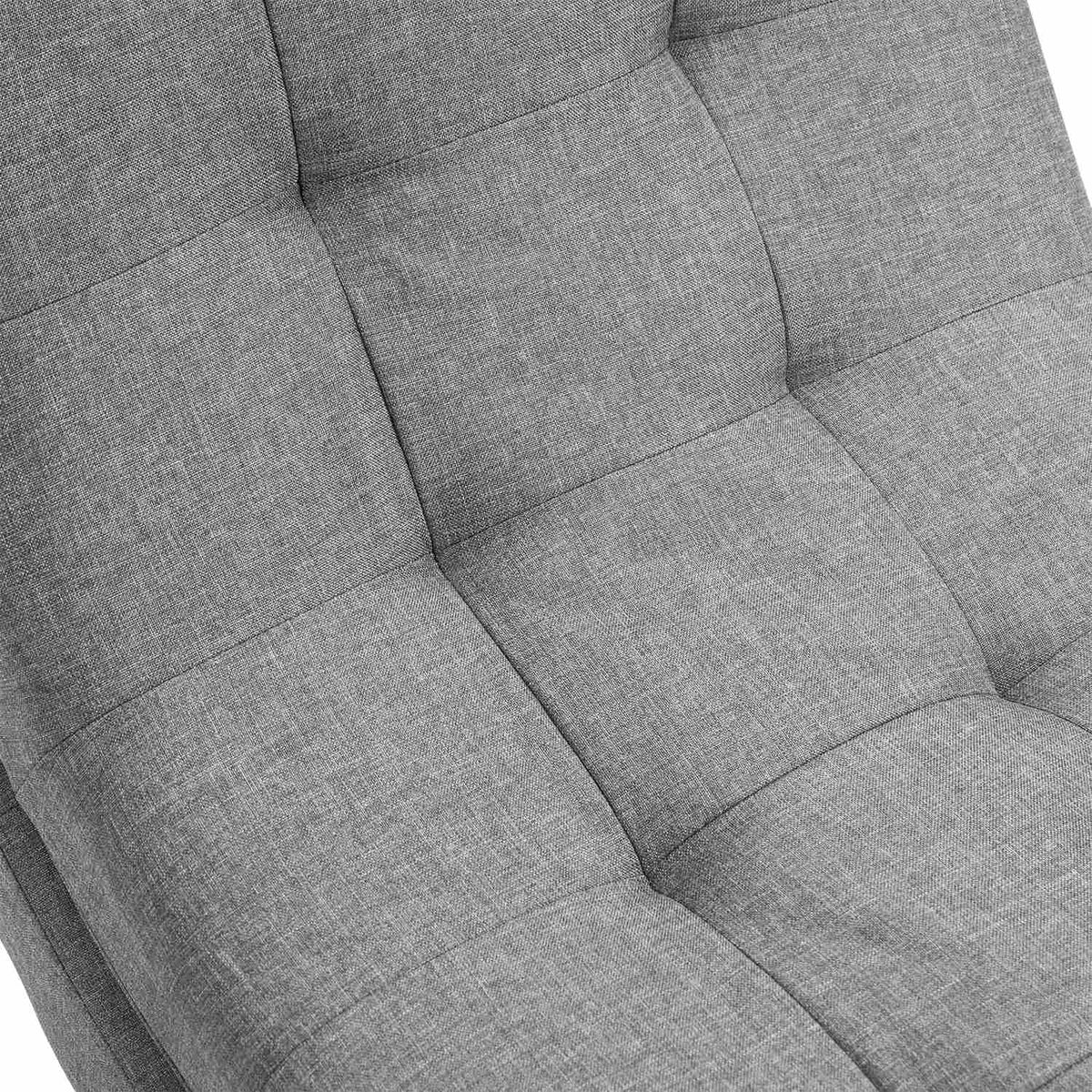 Armchair With Footstool, Relaxation Lounger, Chaise Longue, Rubber Wood Legs, Linen, Grey, 65X100X84Cm