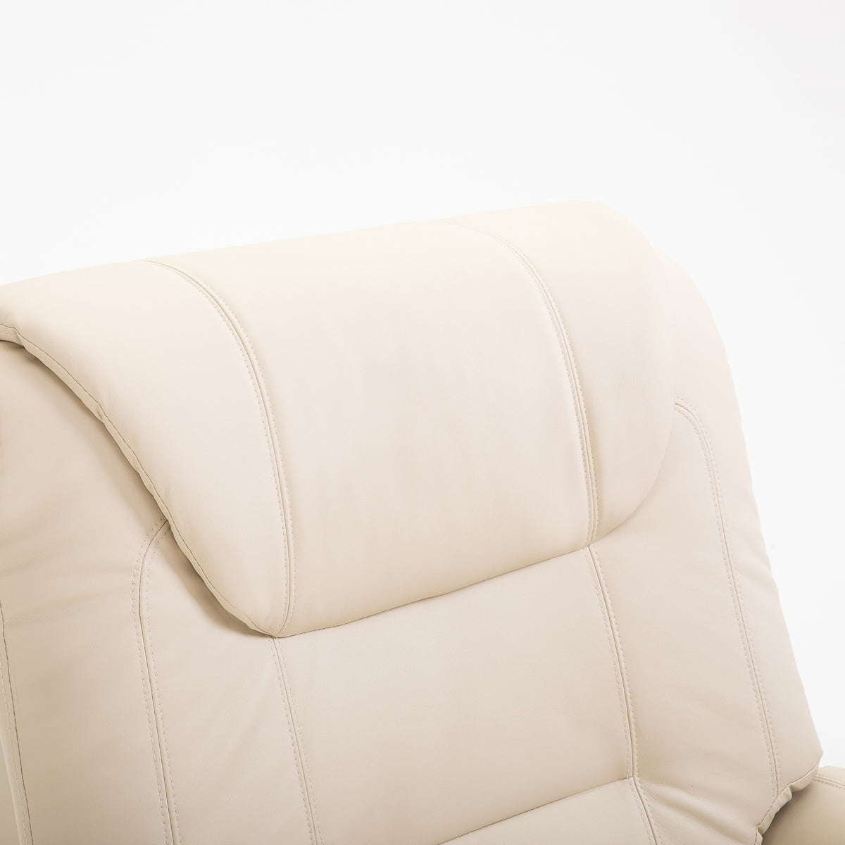 Armchair With Stand-Up Aid, Adjustable Relaxation Chair, Electric Massage Chair With Heating Function, With Remote Control, Made Of Faux Leather, Cream