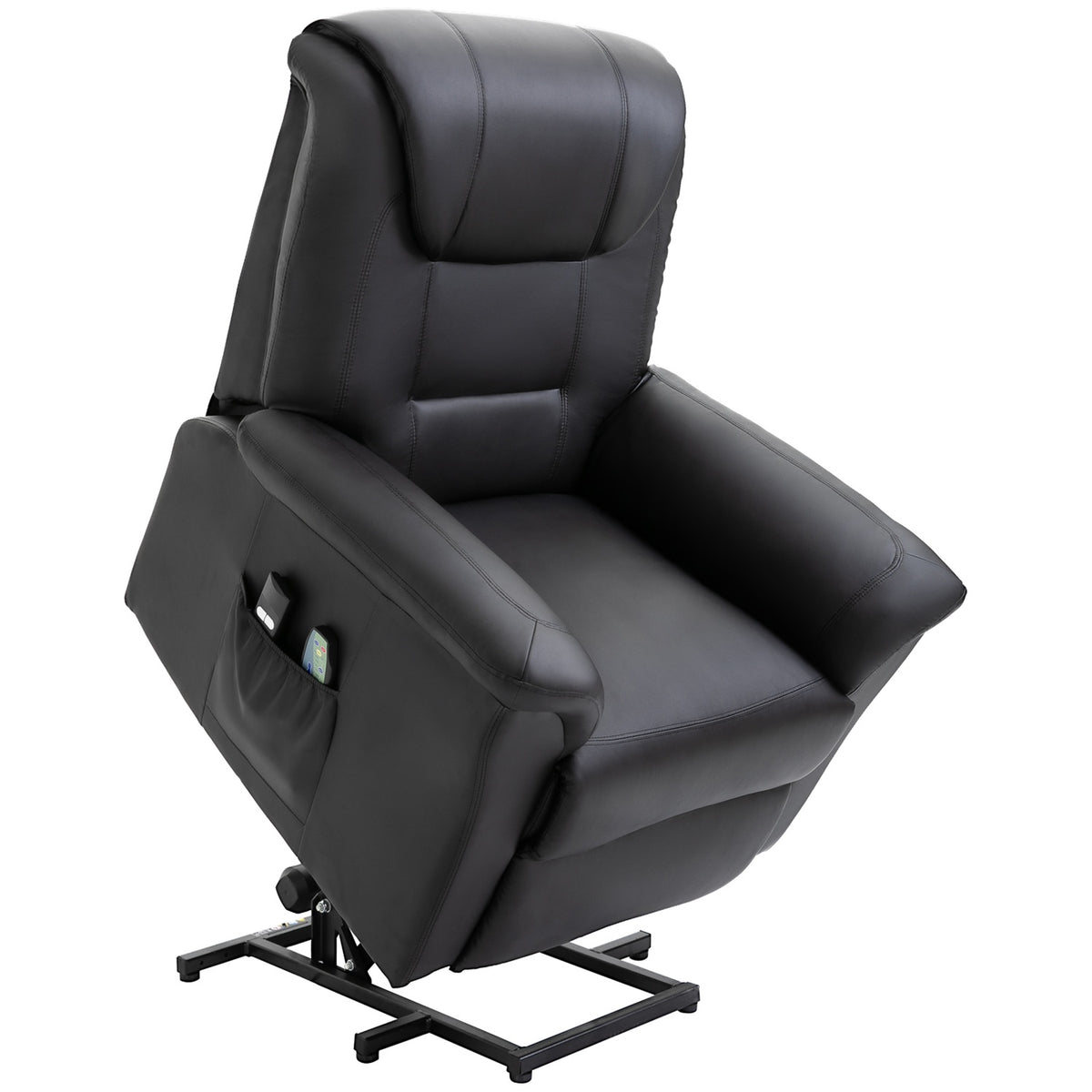Armchair with stand-up aid, adjustable relaxation armchair, electric massage armchair with heating function, TV armchair with remote control