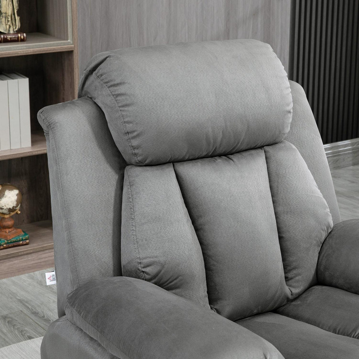 Armchair with stand-up aid, electric relaxation armchair, tilting TV armchair, television armchair, cinema armchair, faux leather, light grey