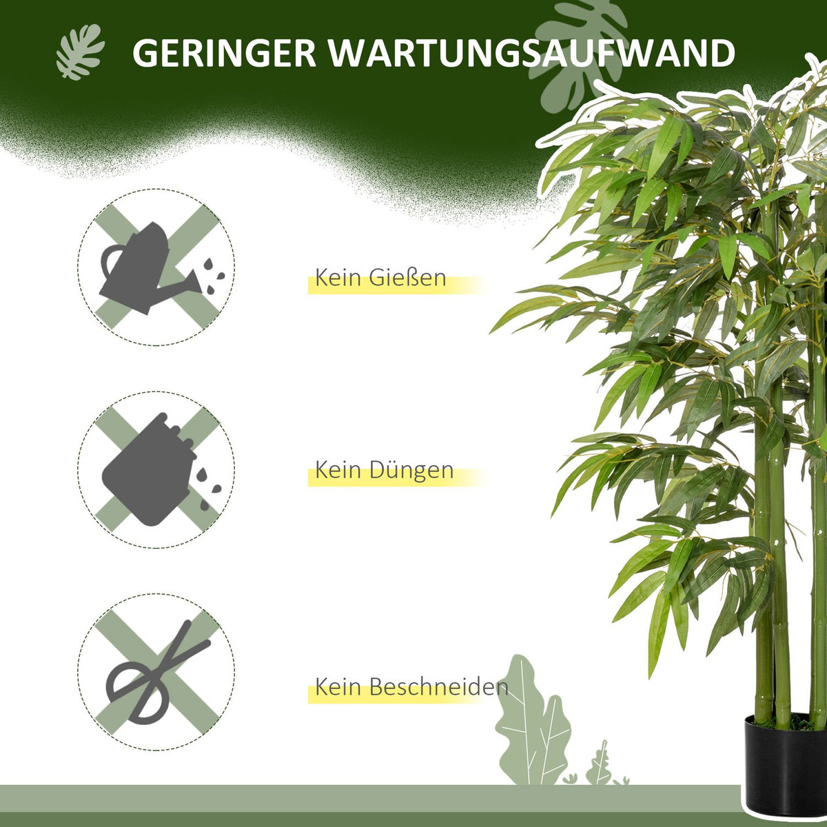 Artificial Bamboo Large 140 cm Artificial Plant, Plastic Artificial Plants in Pot, Artificial Bamboo with 780 Leaves Like Real for Living Room Bedroom Office Garden Modern Decoration