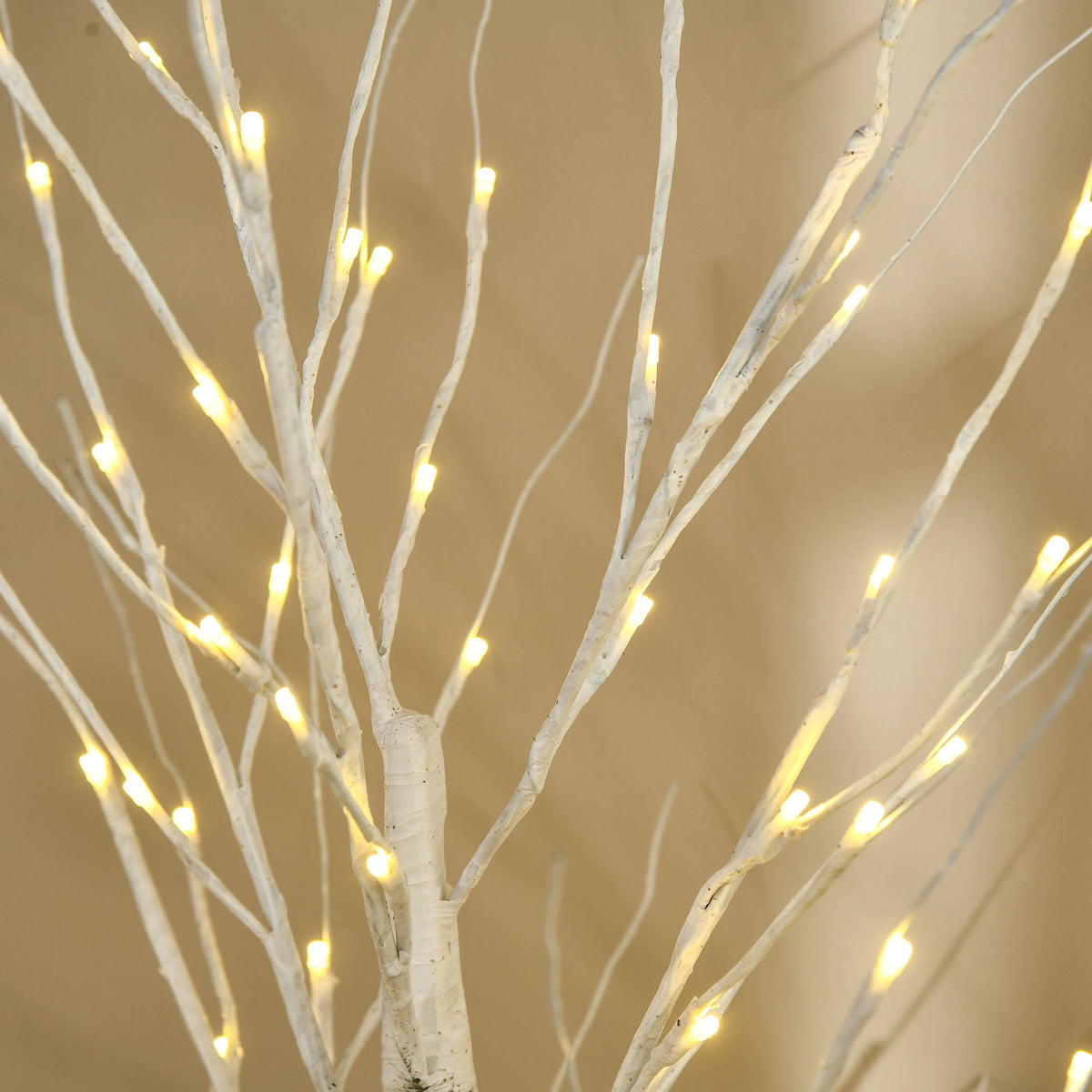 Artificial Birch Tree with LED Lights, White Bark, 180cm