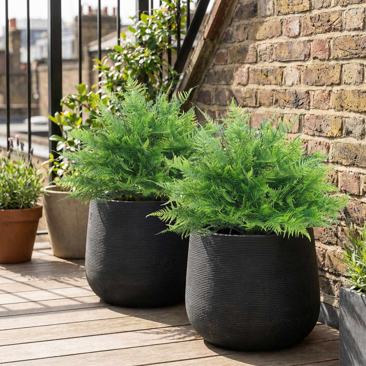 Artificial Boston Ferns, UV-Resistant, 2-Pack, 40x60 cm