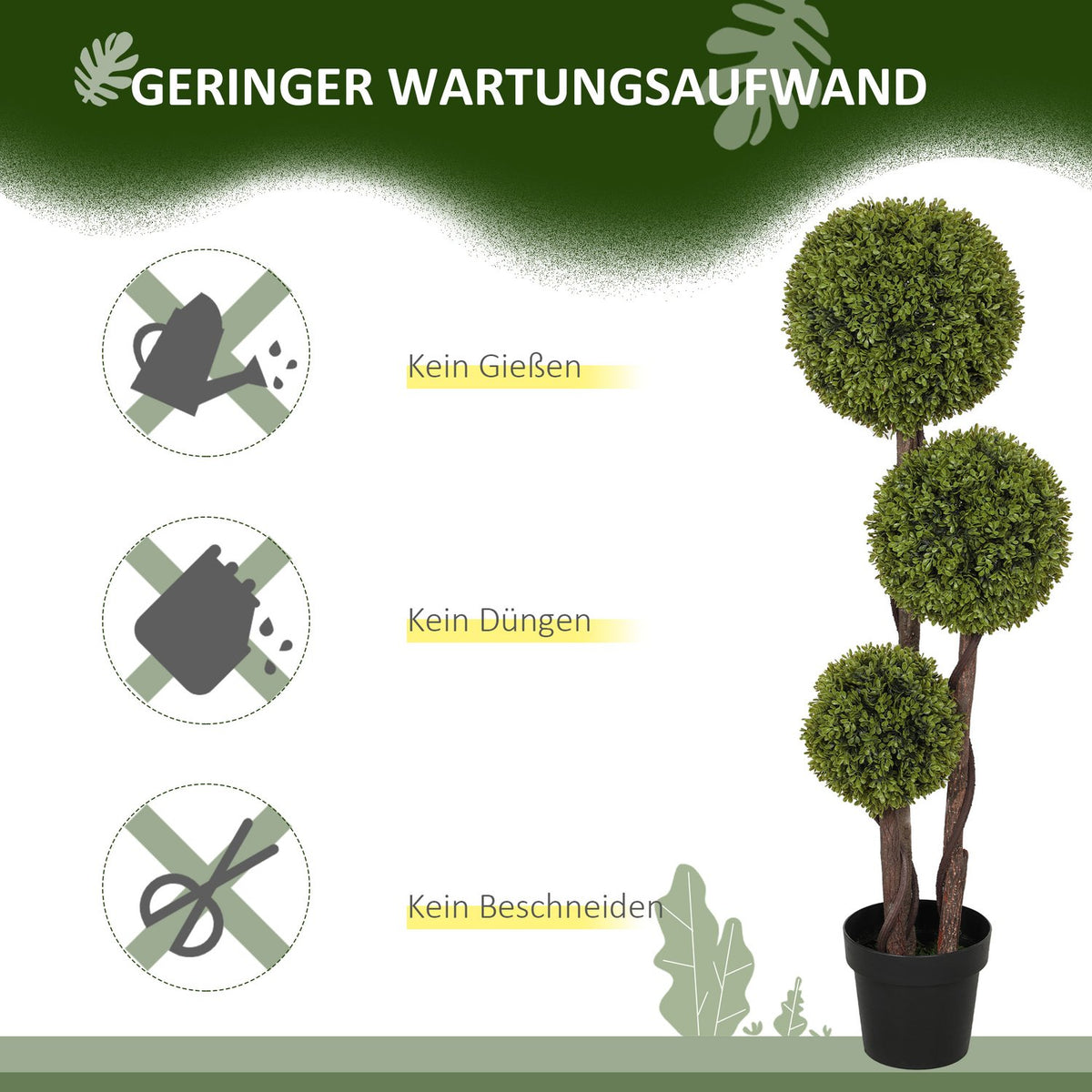 Artificial Boxwood, 115cm Houseplant, Artificial Plant in Pot, Decorative Plant, Decorative Plants for Home, Office, Hallway, Garden, Green