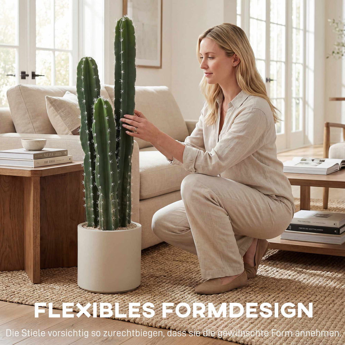 Artificial Cactus Plant, 95 cm, With Pot, Indoor Decor