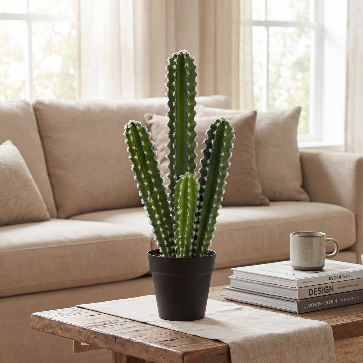Artificial Cactus Plant in Pot – 53 cm, Maintenance-Free