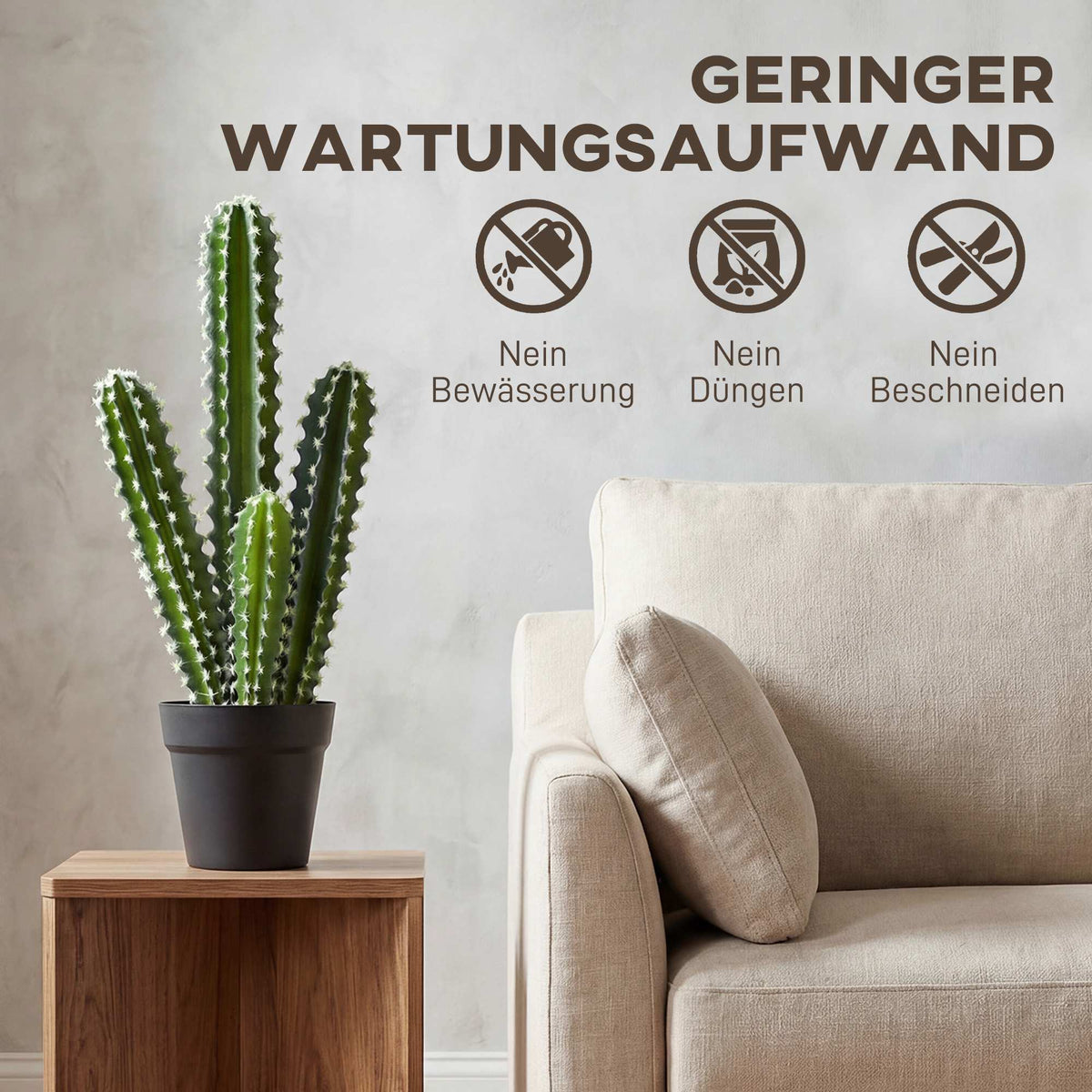 Artificial Cactus Plant in Pot – 53 cm, Maintenance-Free