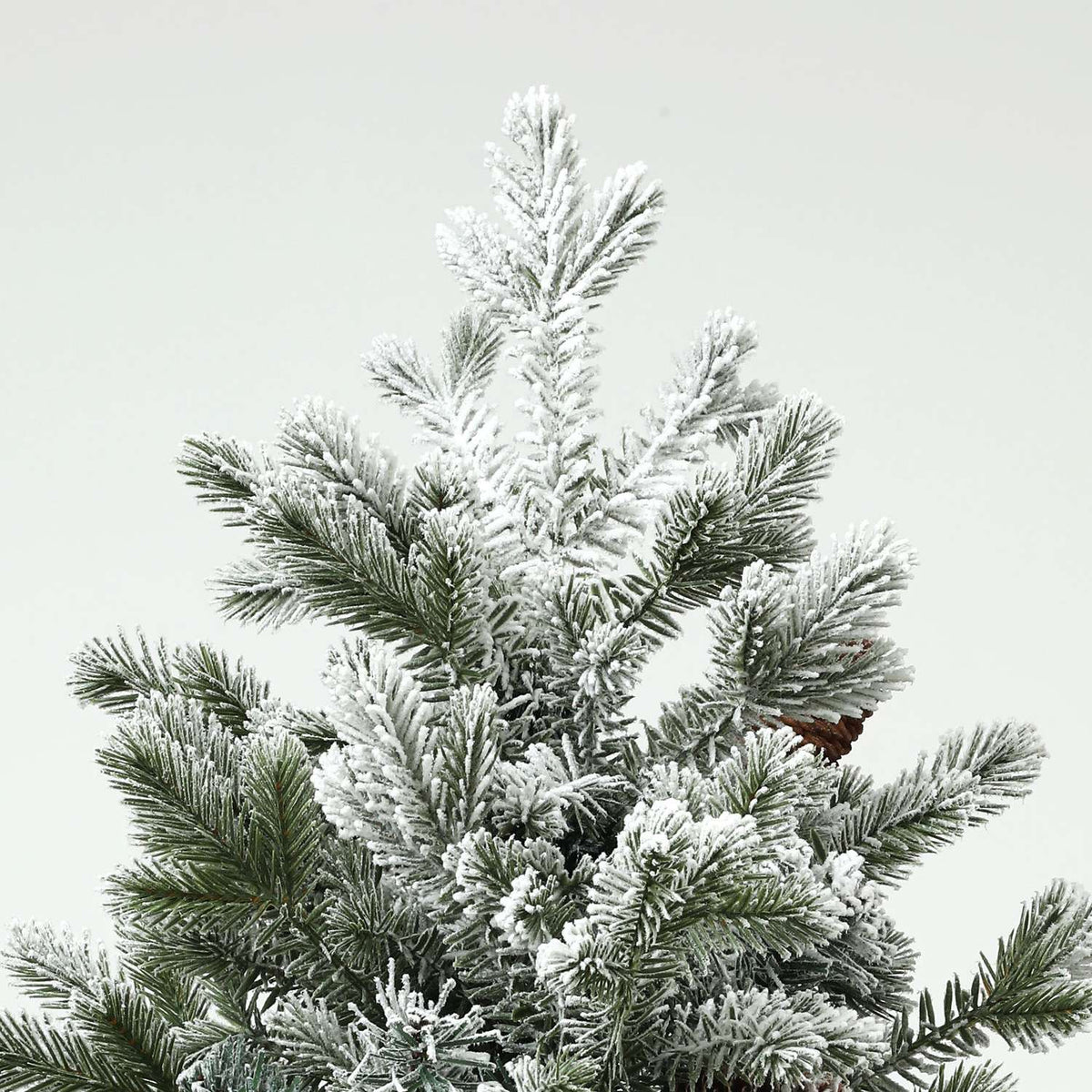 Artificial Christmas Tree, 100cm Christmas Tree with 130 Tips, Artificial Snow, Flower Pots, Flame Retardant, for Christmas Decoration, Green+Gold