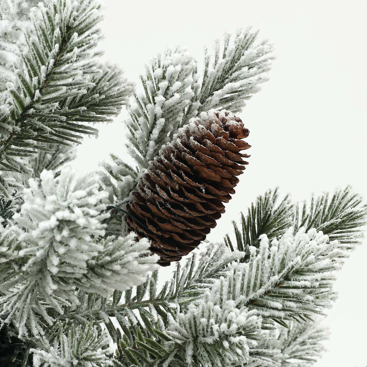 Artificial Christmas Tree, 100cm Christmas Tree with 130 Tips, Artificial Snow, Flower Pots, Flame Retardant, for Christmas Decoration, Green+Gold
