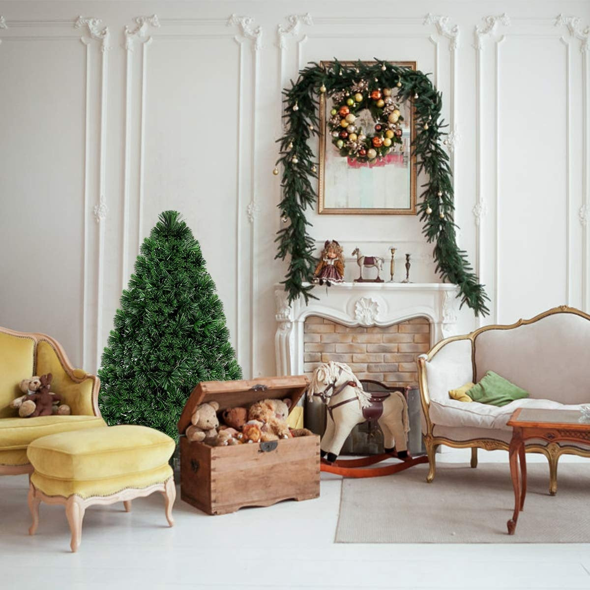 Artificial Christmas Tree 120 cm, Fiber Optic LED Lights