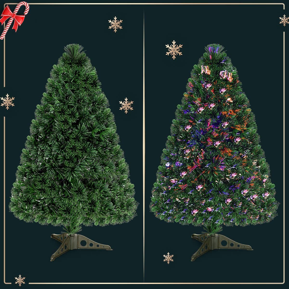 Artificial Christmas Tree 120 cm, Fiber Optic LED Lights