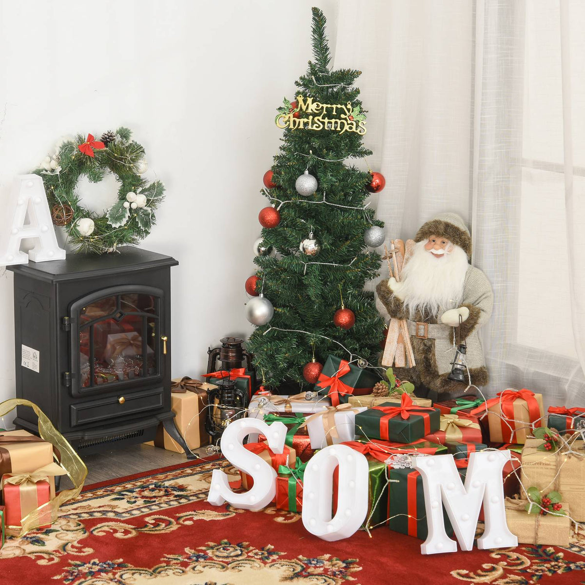 Artificial Christmas Tree 1.2 M Christmas Tree 212 Branches Pvc Green Ø32 X 120H Cm