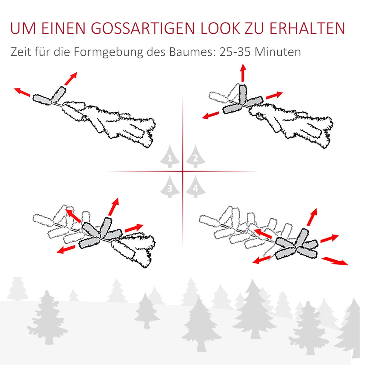 Artificial Christmas Tree 180 Cm Christmas Tree With 1000 Branch Tips Easy To Assemble Including Christmas Tree Stand Metal Silver + White Ø103 X 180 Cm