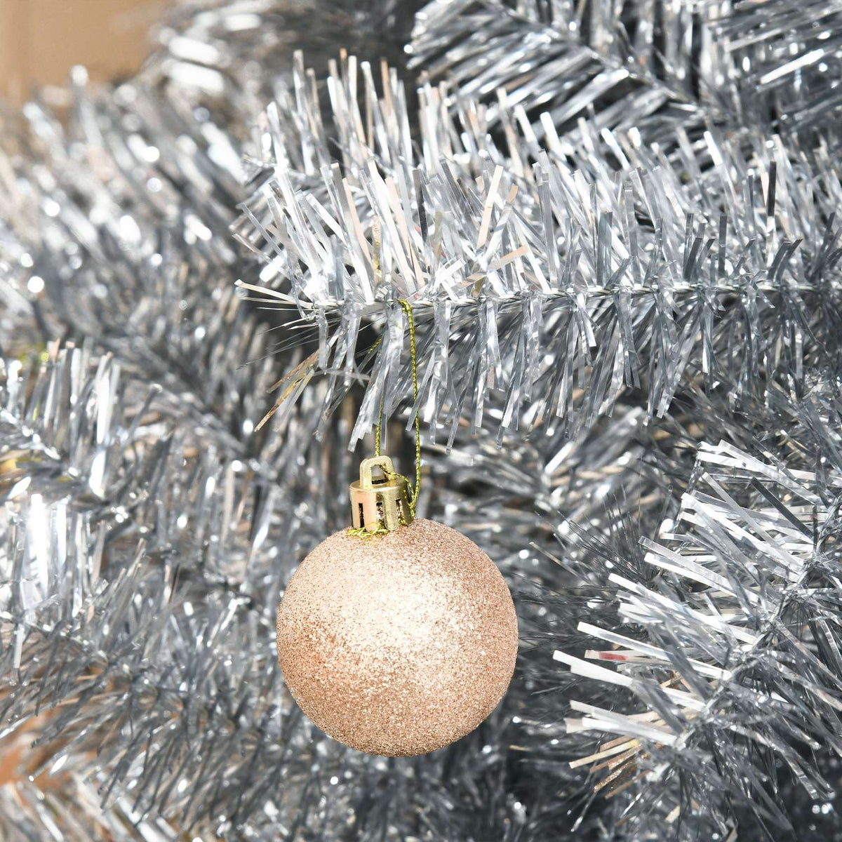 Artificial Christmas Tree 180 Cm Christmas Tree With 1000 Branch Tips Easy To Assemble Including Christmas Tree Stand Metal Silver + White Ø103 X 180 Cm