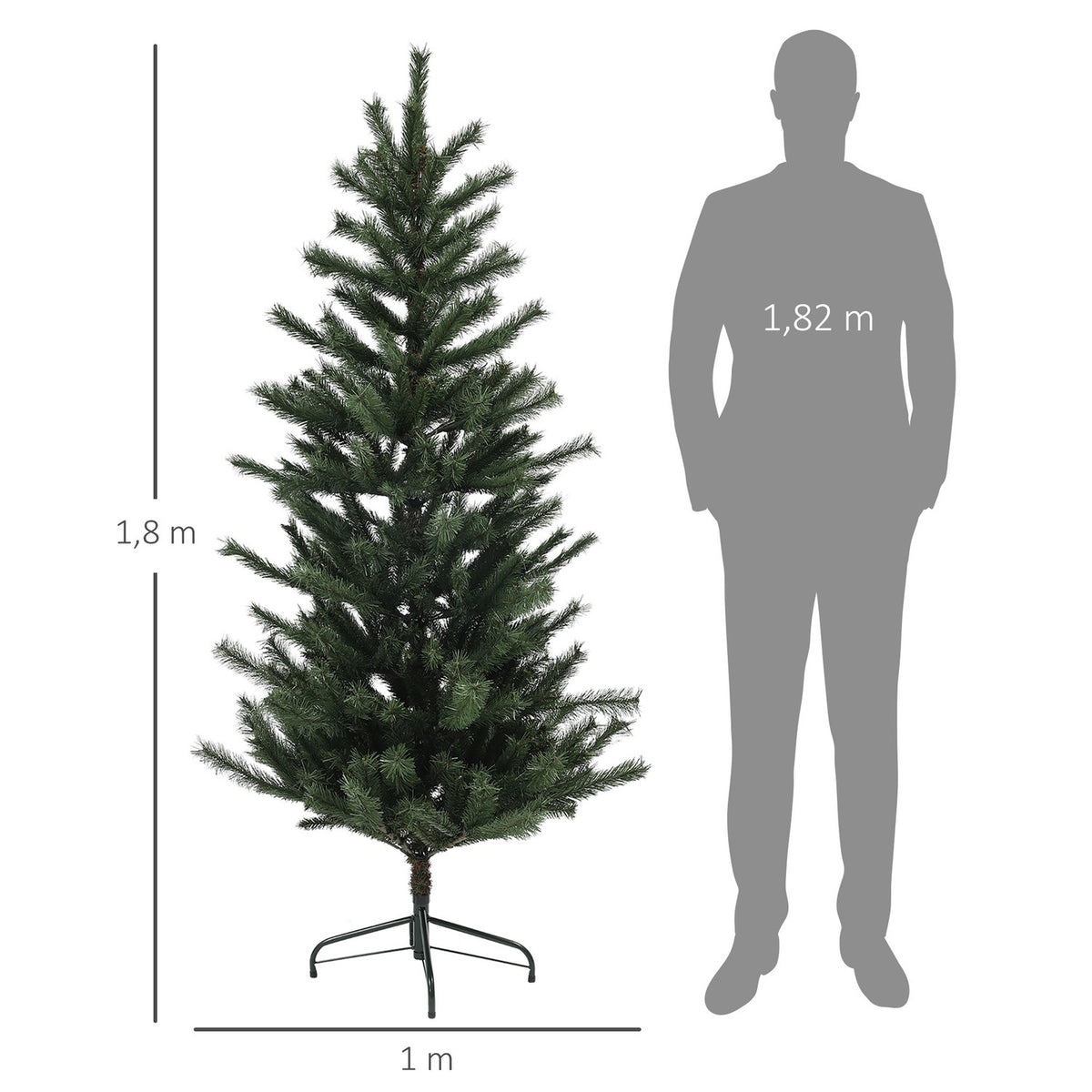 Artificial Christmas Tree, 180cm Christmas Tree with 467 Tips, Flame Retardant, Folding Steel Stand, for Christmas Decoration, Green