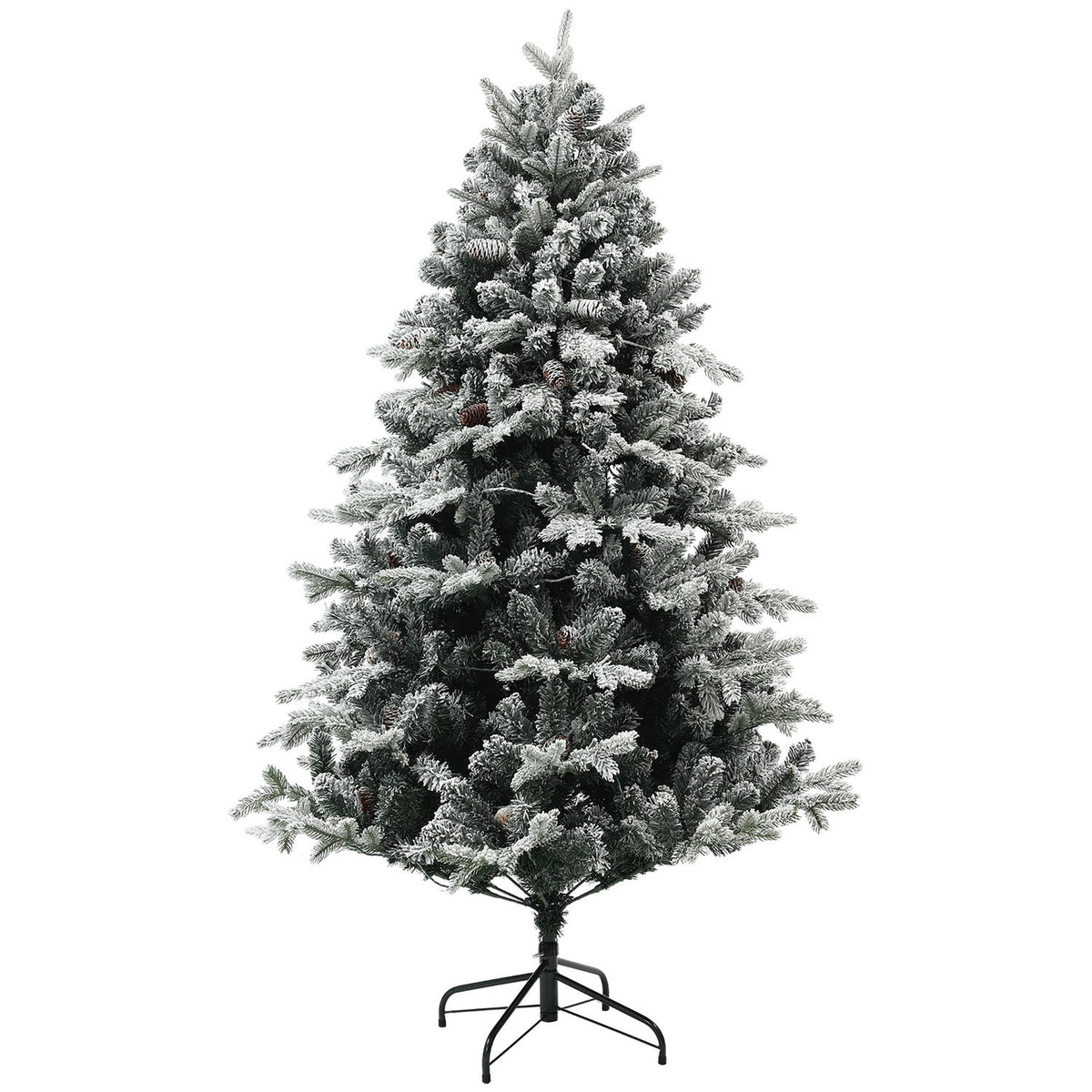 Artificial Christmas Tree, 180cm Christmas Tree with 793 Tips, Artificial Snow, Foldable Steel Stand, for Christmas Decoration, Green
