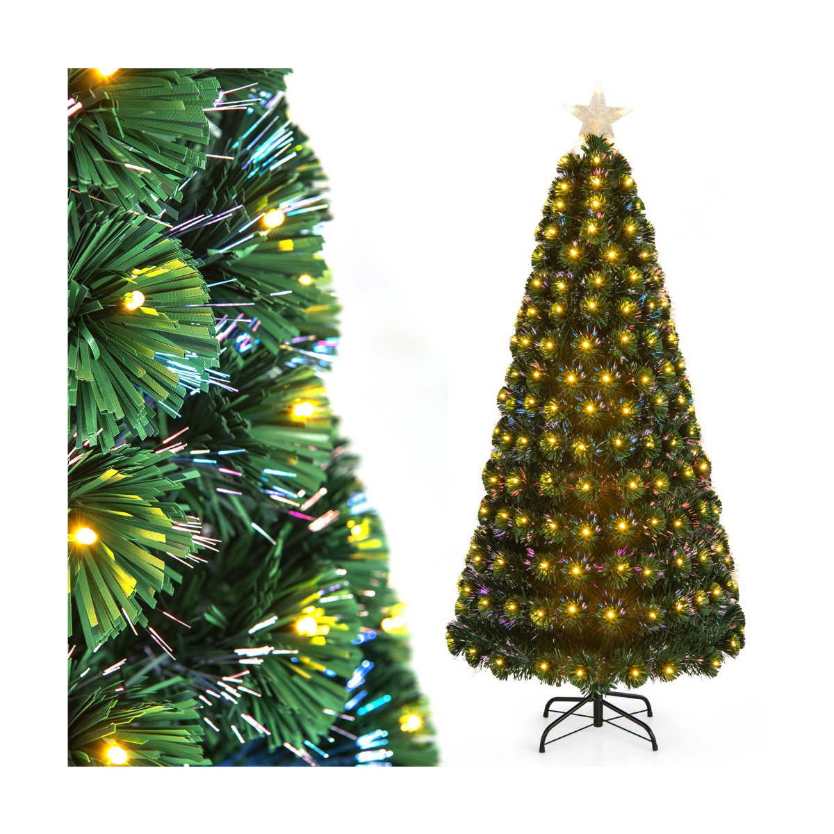 Artificial Christmas Tree 180cm, Fiber Optic, 230 LED, 8 Modes