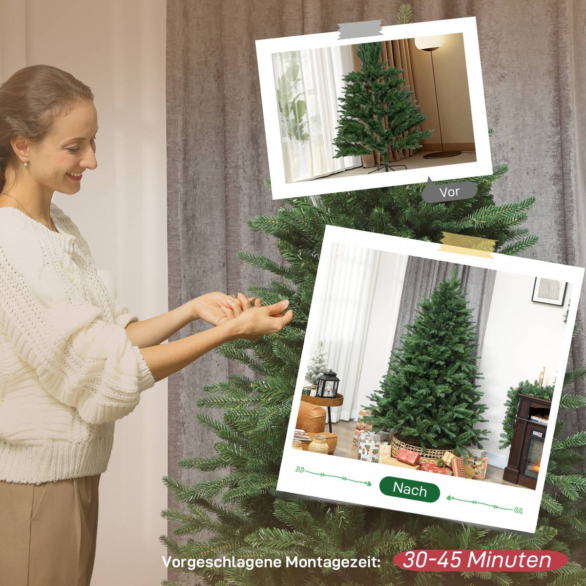 Artificial Christmas Tree, 180 cm, Pine, 3026 Tips