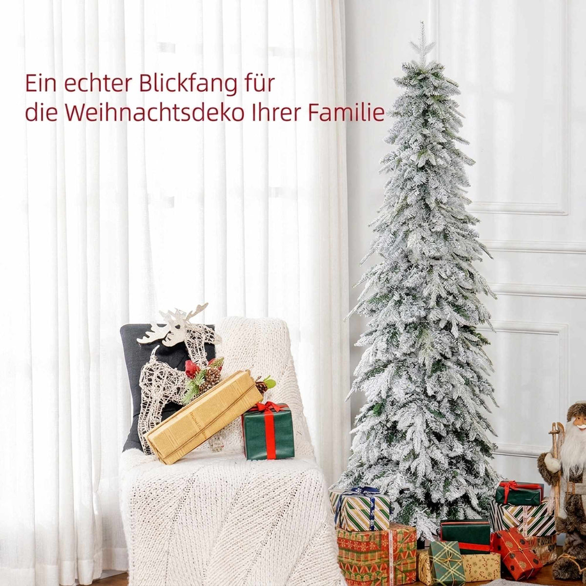 Artificial Christmas Tree 180cm with Snow and 600 Branches