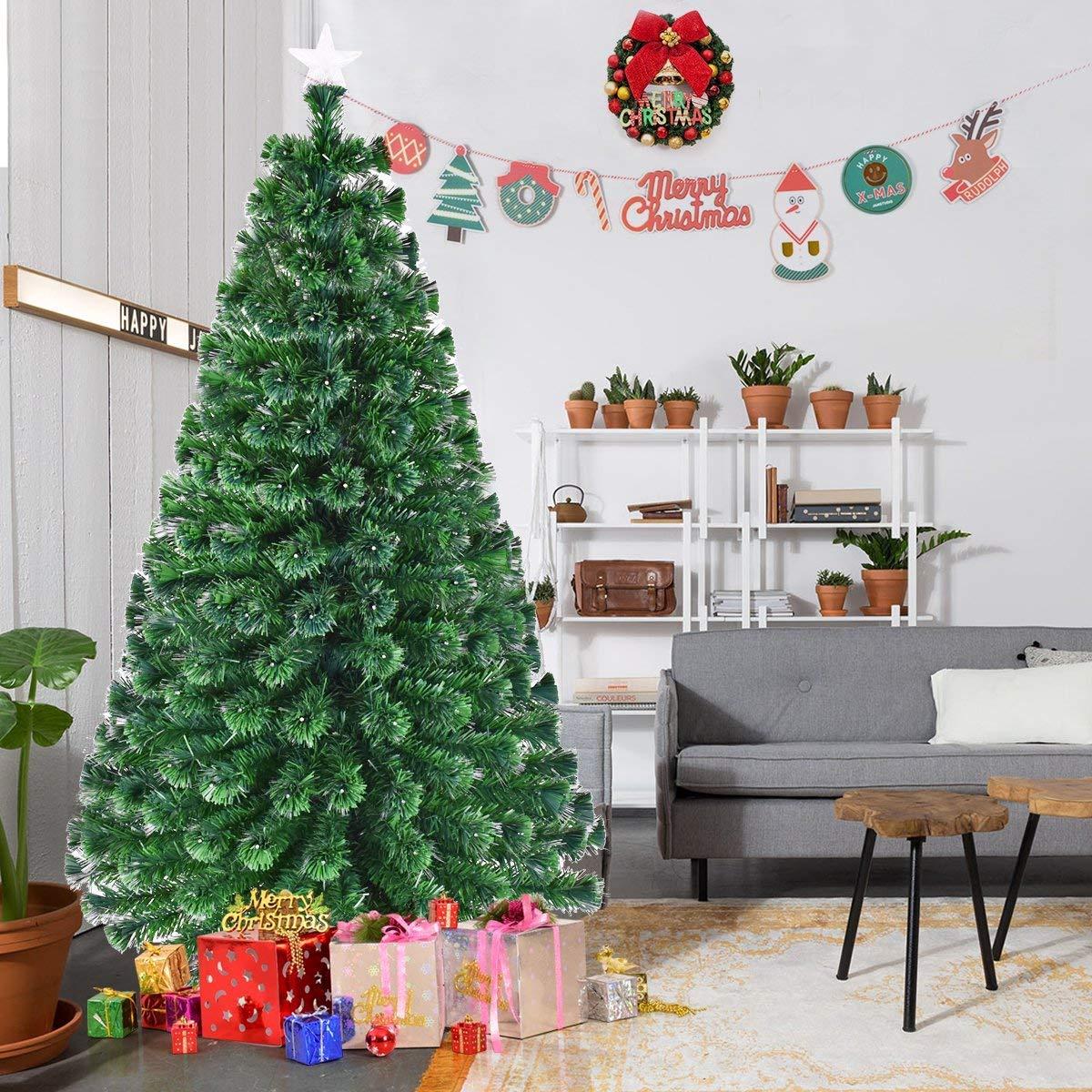 Artificial Christmas Tree 210 cm, 280 LEDs, Metal Stand