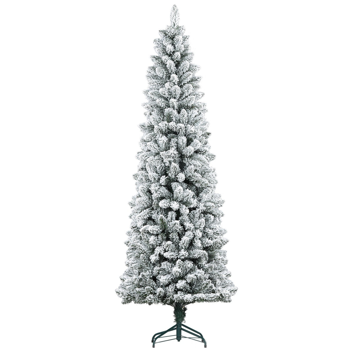 Artificial Christmas Tree, 210cm, Slim Design, Snow-Covered