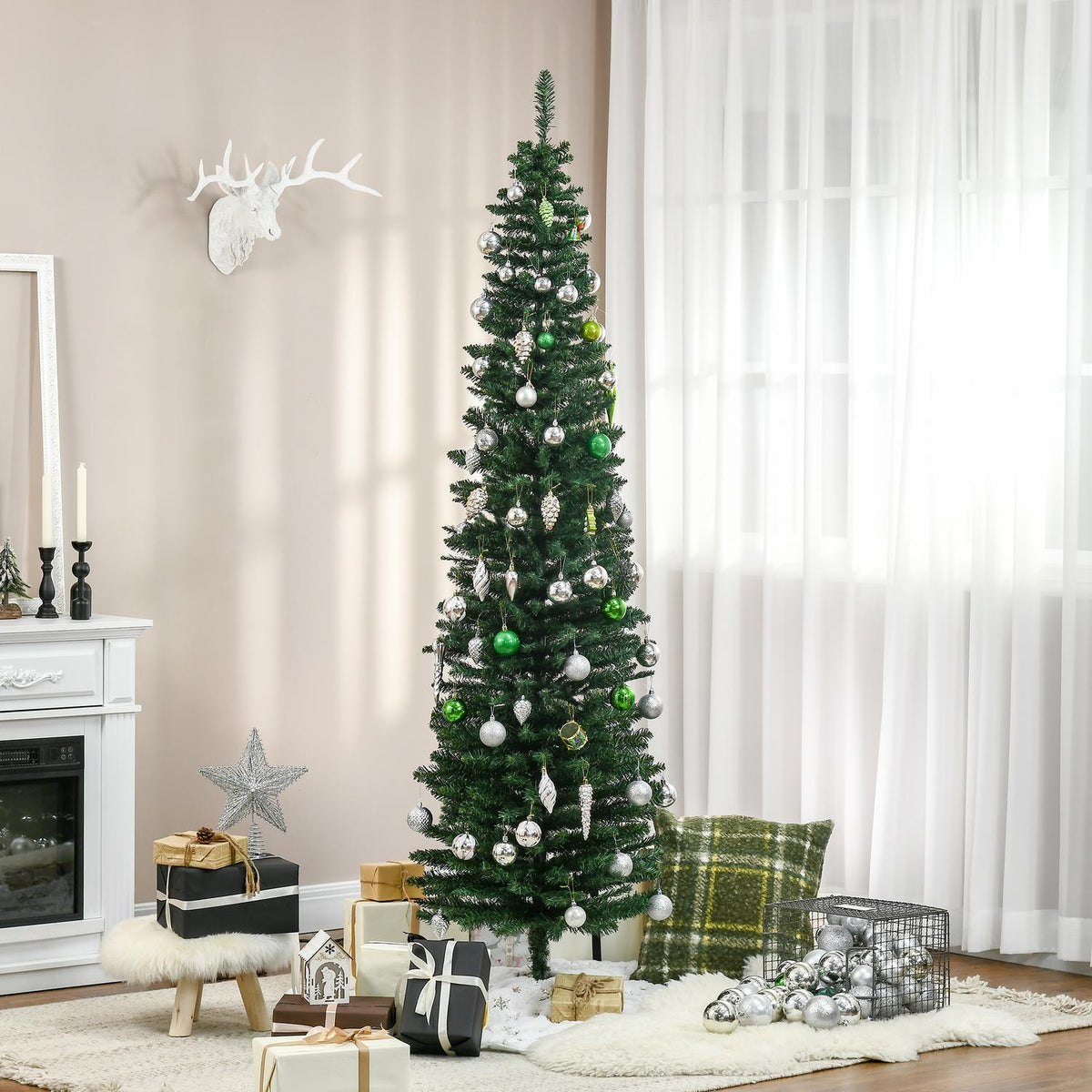 Artificial Christmas Tree, 2.1m, Realistic Plastic Branches