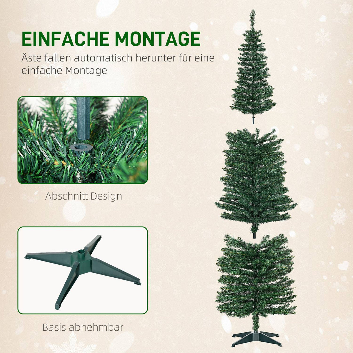 Artificial Christmas Tree, 2.1m, Realistic Plastic Branches