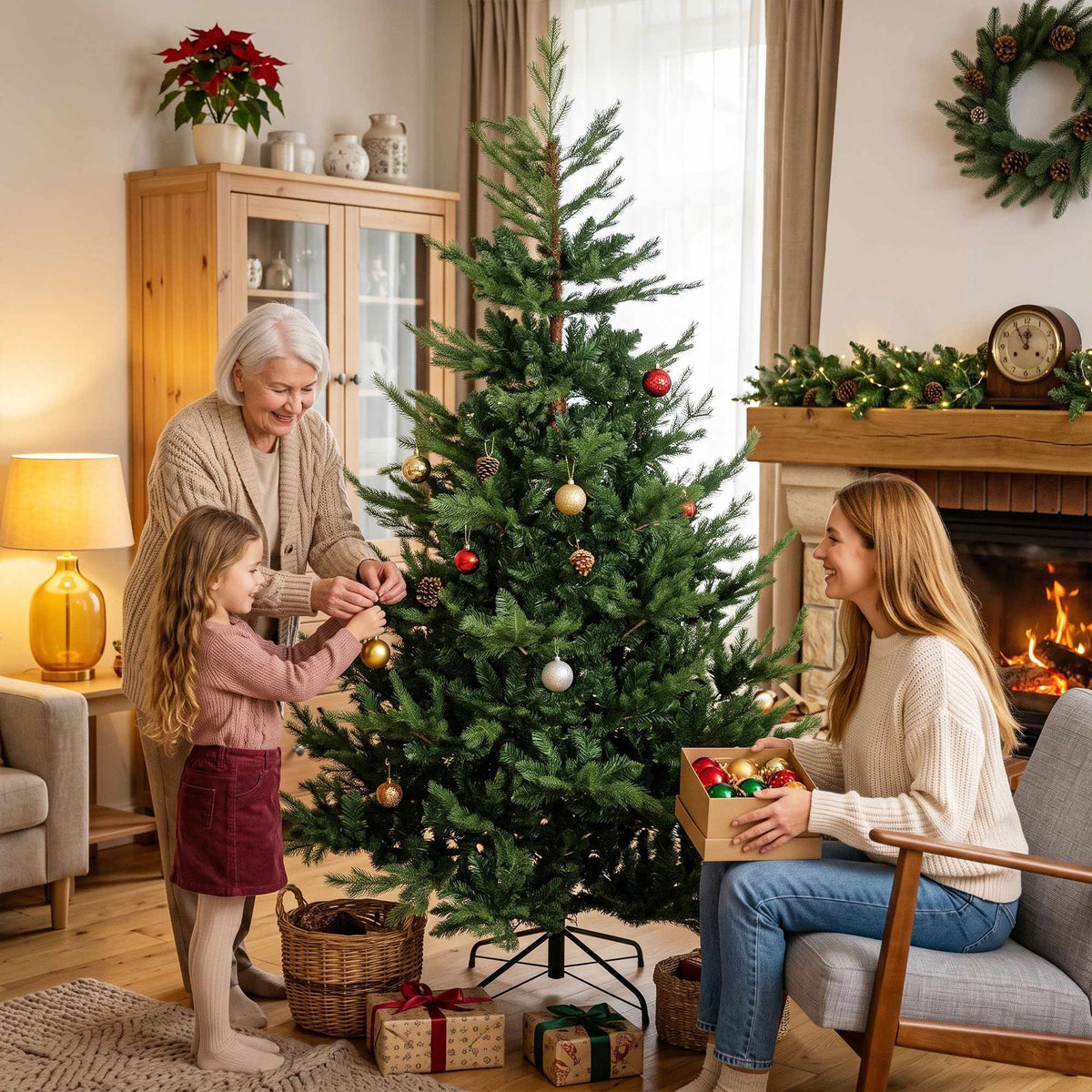 Artificial Christmas Tree, Realistic, 210cm, Green