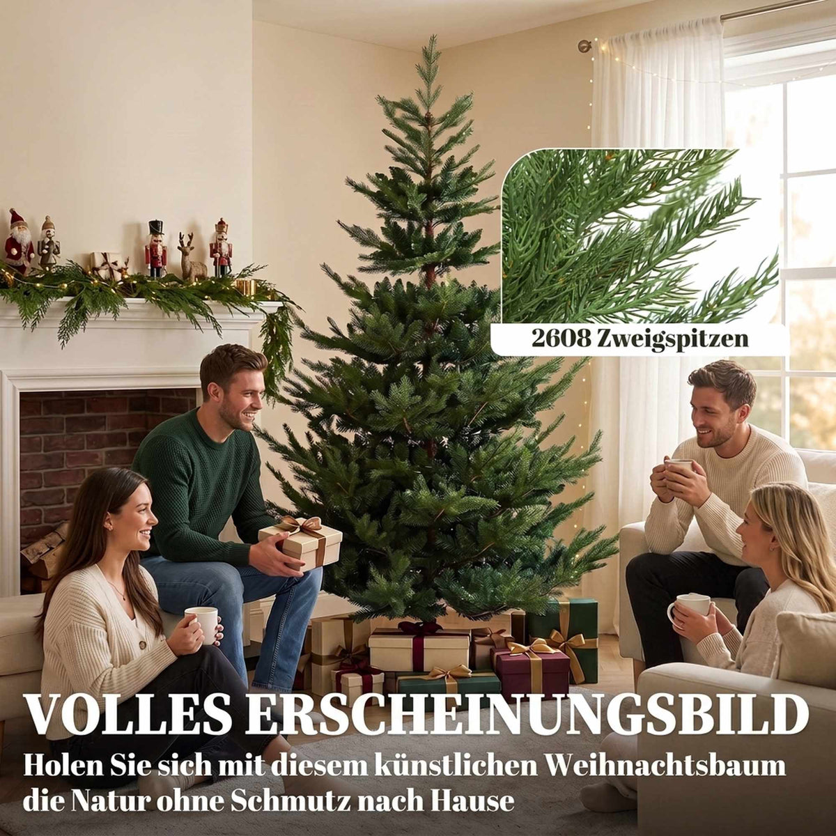 Artificial Christmas Tree, Realistic, 210cm, Green