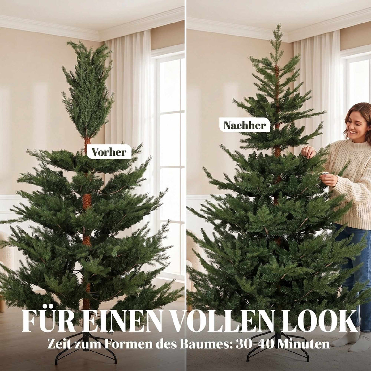 Artificial Christmas Tree, Realistic, 210cm, Green