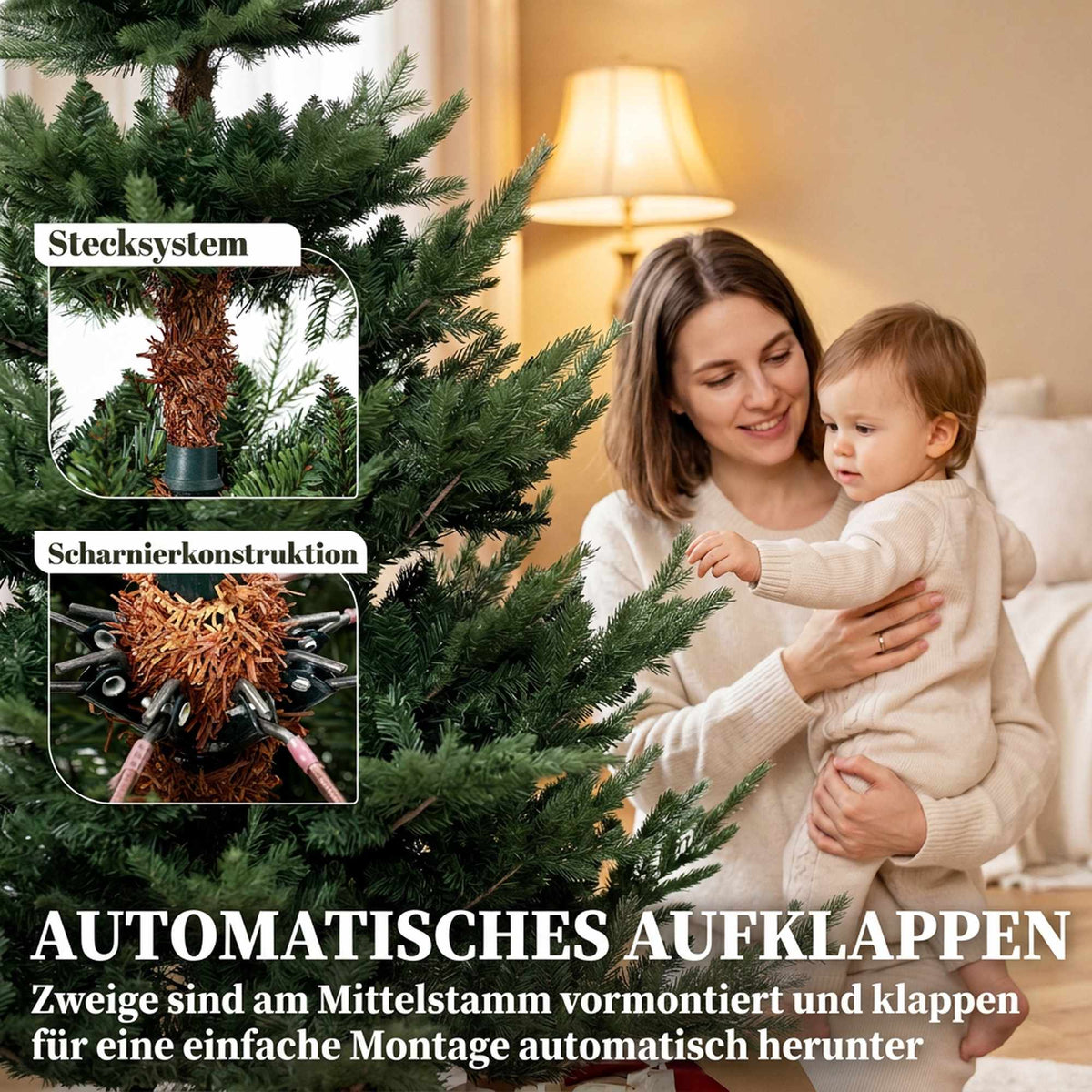 Artificial Christmas Tree, Realistic, 210cm, Green