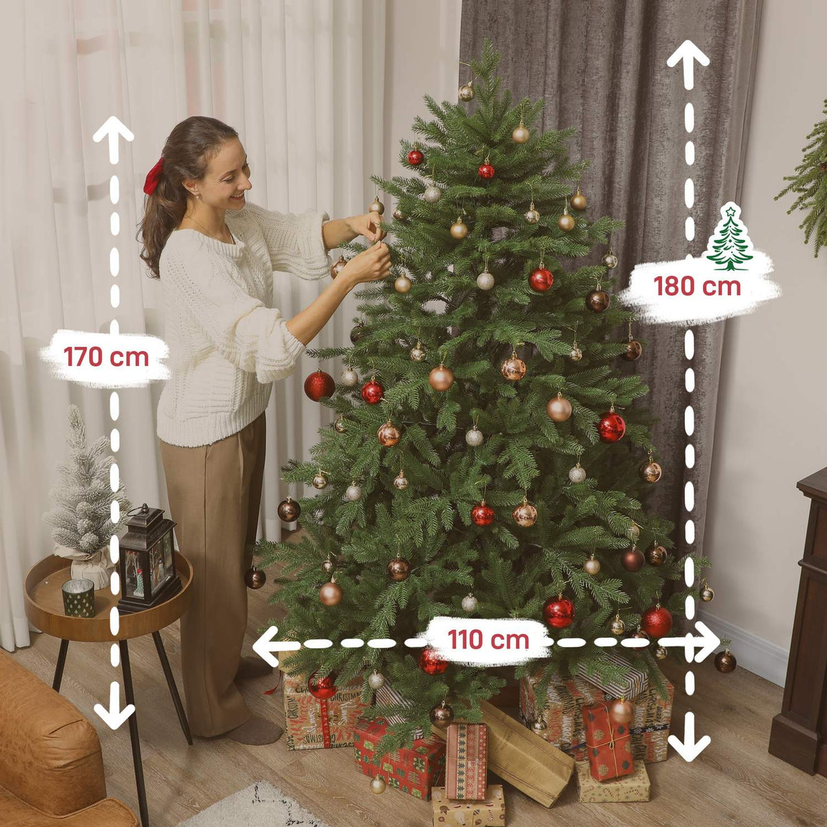 Artificial Christmas Tree, Realistic Look, Foldable Branches