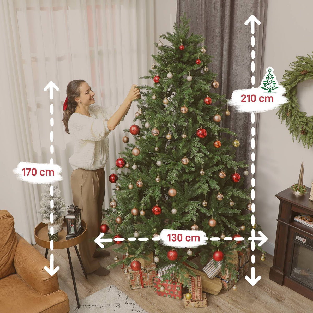 Artificial Christmas Tree, Realistic Look, Foldable Branches