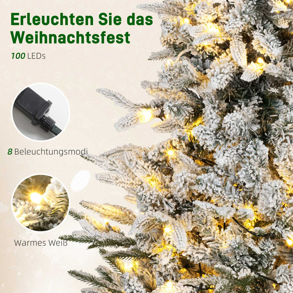 Artificial Christmas Tree, Snowy Look, 100 LEDs, 8 Modes