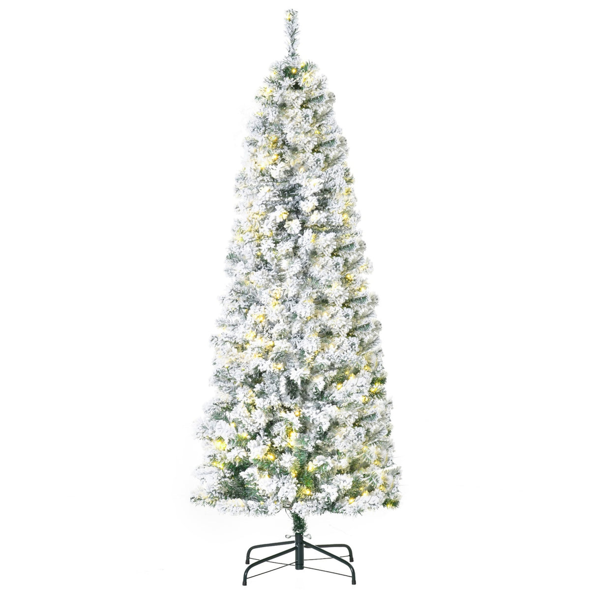 Artificial Christmas Tree With Remote Control Led Lights Christmas Tree Pvc Metal Green + White Ø60 X 180 Cm